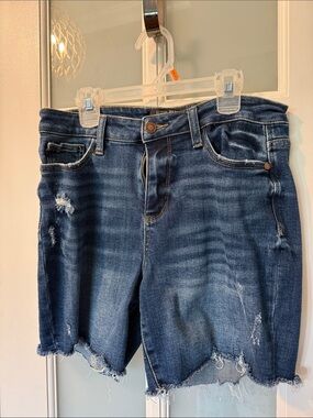 Judy Blue Indigo Distressed Denim Shorts